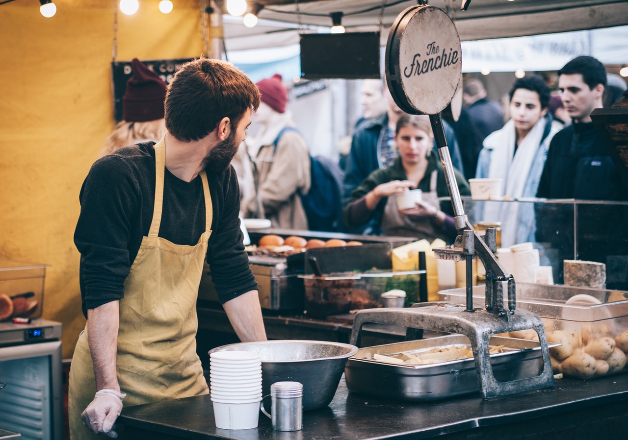 Man working at a small business